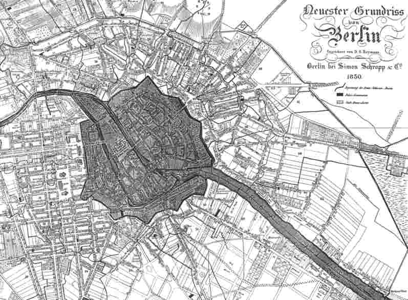 Stadtplan Berlins von 1830