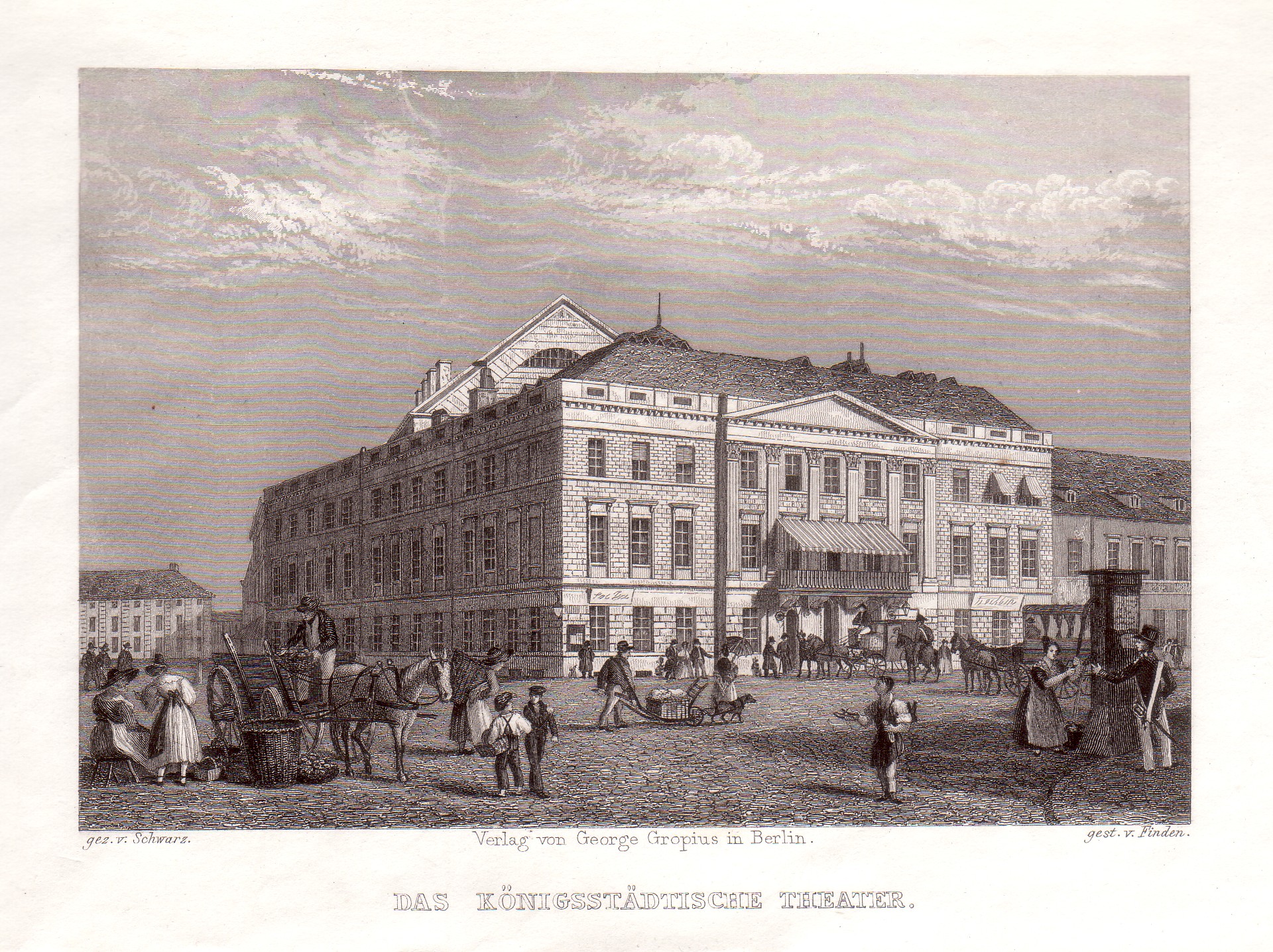 Das Königstädtische Theater am Alexanderplatz um 1840