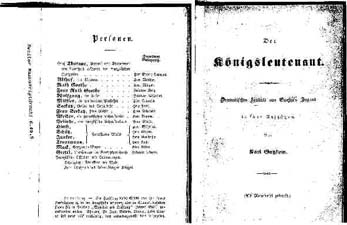 Der Königsleutnant", 2. Manuskriptdruck, 1849