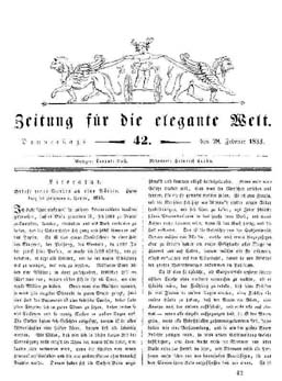"Zeitung für die elegante Welt", Rezension der "Narrenbriefe"