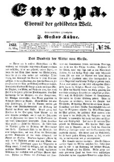 "Europa": Rezension zu den "Rittern vom Geiste", März 1852