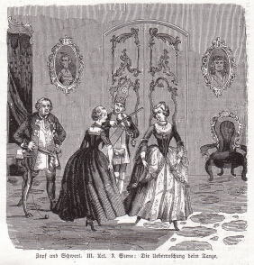 "Zopf und Schwert", Szene aus dem 3. Akt (1844)