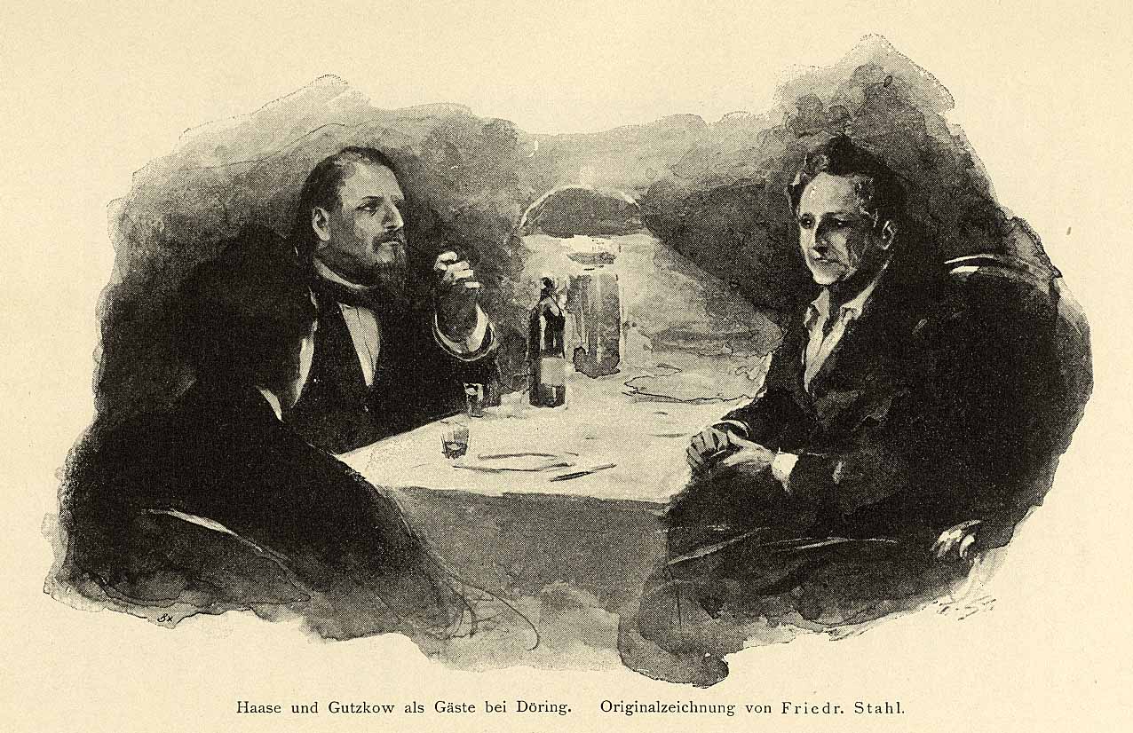 Haase, Gutzkow und Döring, Zeichnung von Friedrich Stahl 1897