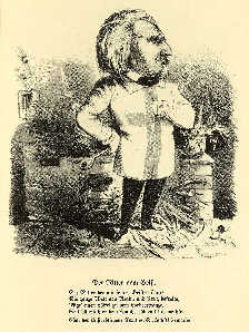 Gutzkow als Ritter vom Geist, Karikatur von Herbert König 1853